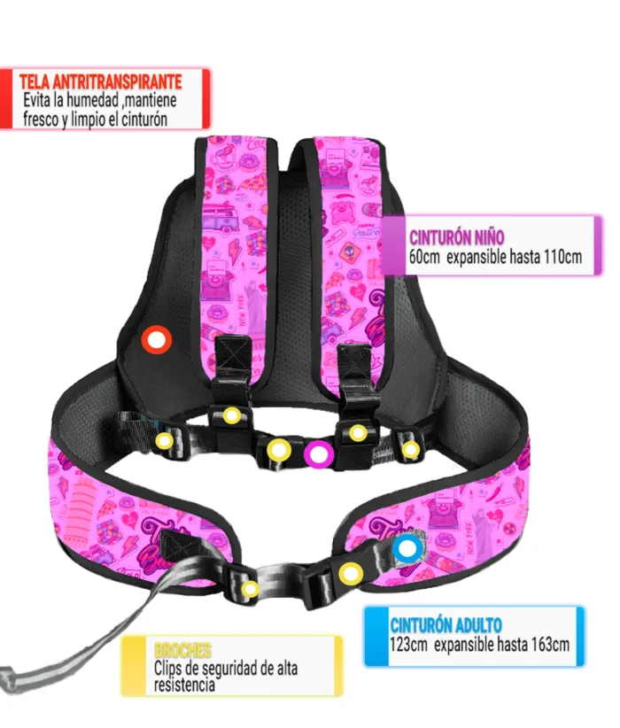 Cinturón de seguridad Moto Para Niños - Morado - Imagen 4